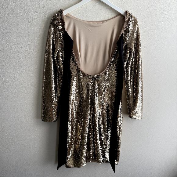 Aidan Mattox Gold Sequin Cocktail Dress- 2 - Picture 8 of 8